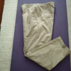Liz Claiborne Beige Cotton Pants w/ Drawstring Waist | Size L